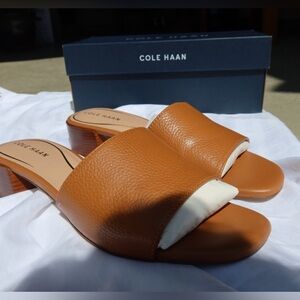 cole haan brown one inch heels sandals